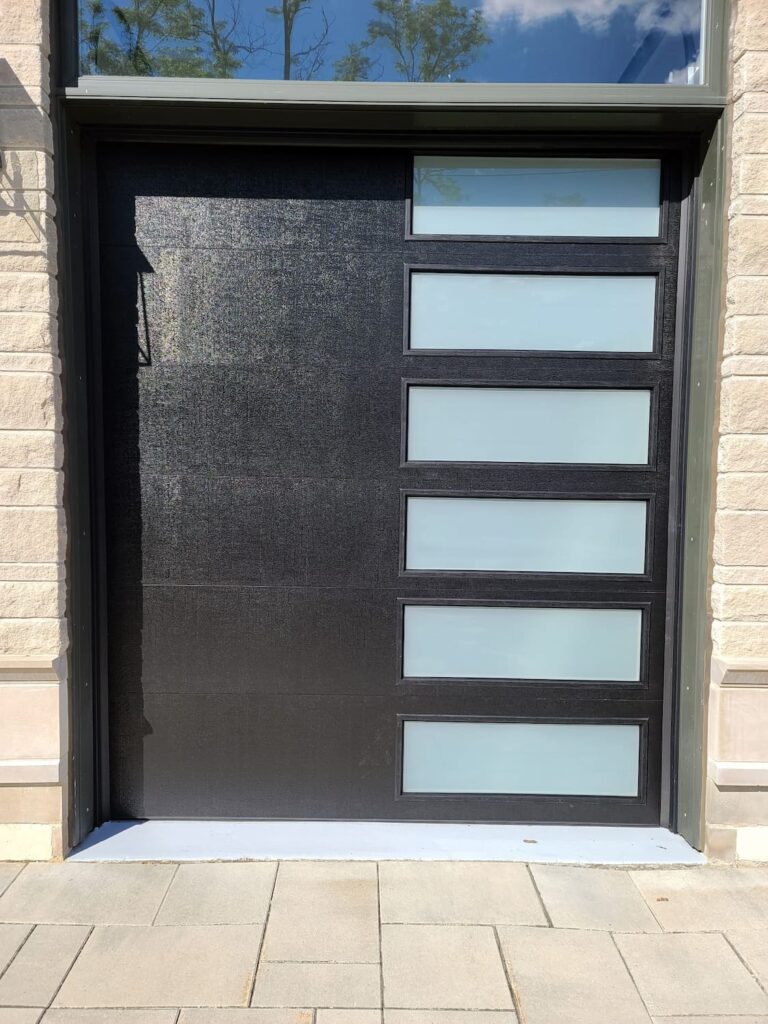 small-size-black-garage-door-opening